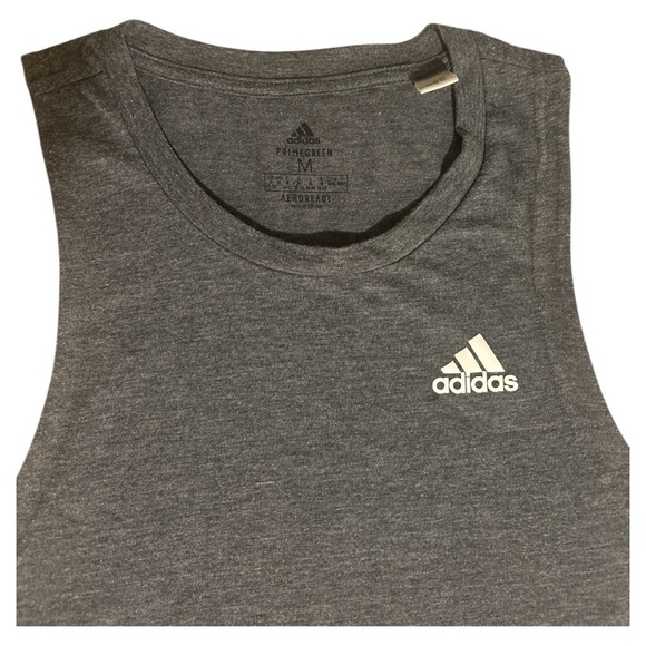 ADIDAS AEROREADY Sleveeless Tank Top M Gray Athletic Tee Lightweight&Breatheable - Picture 3 of 5